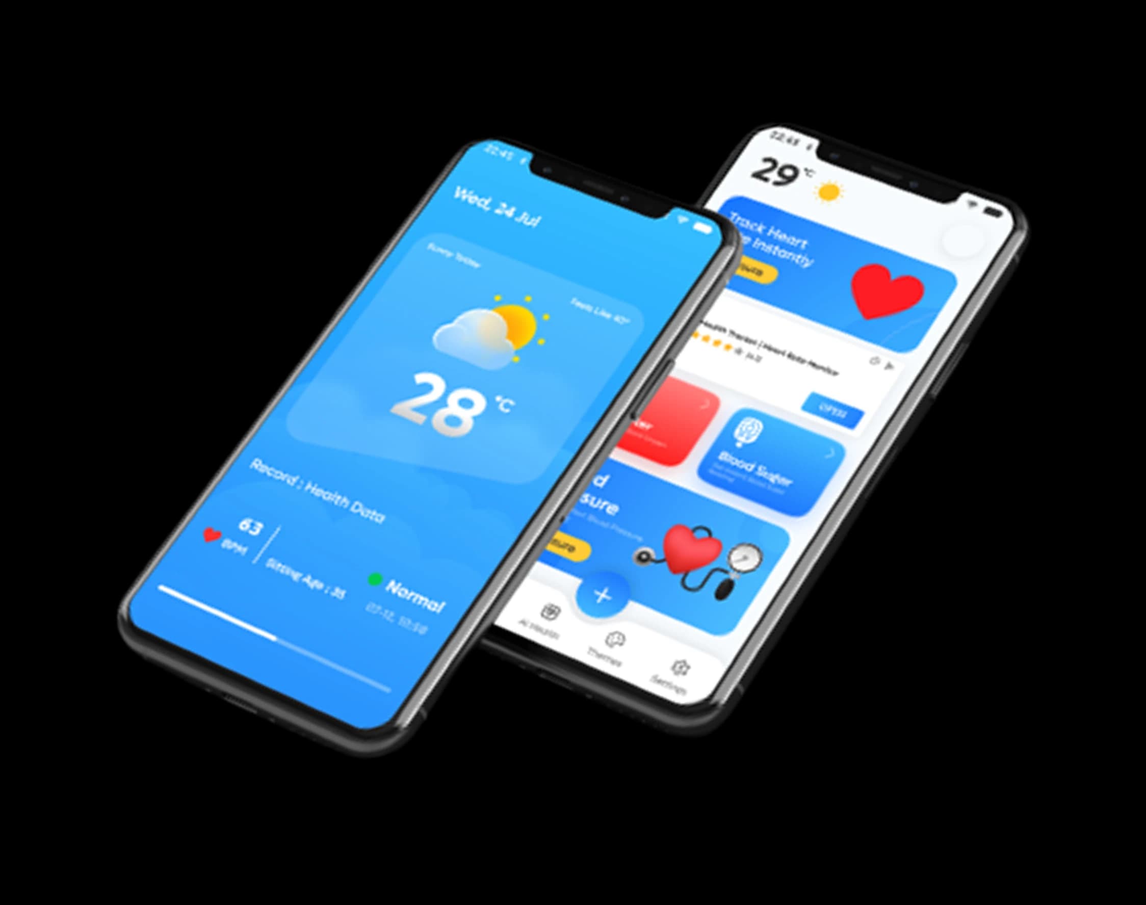 Health Tracker app on smartphones