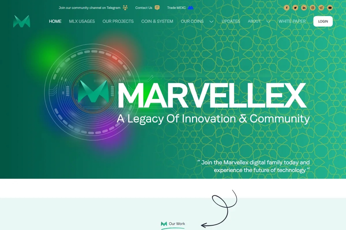 Marvellex responsive website interface