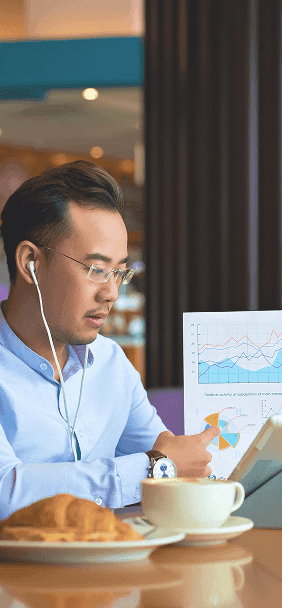 Analyst reviewing campaign data