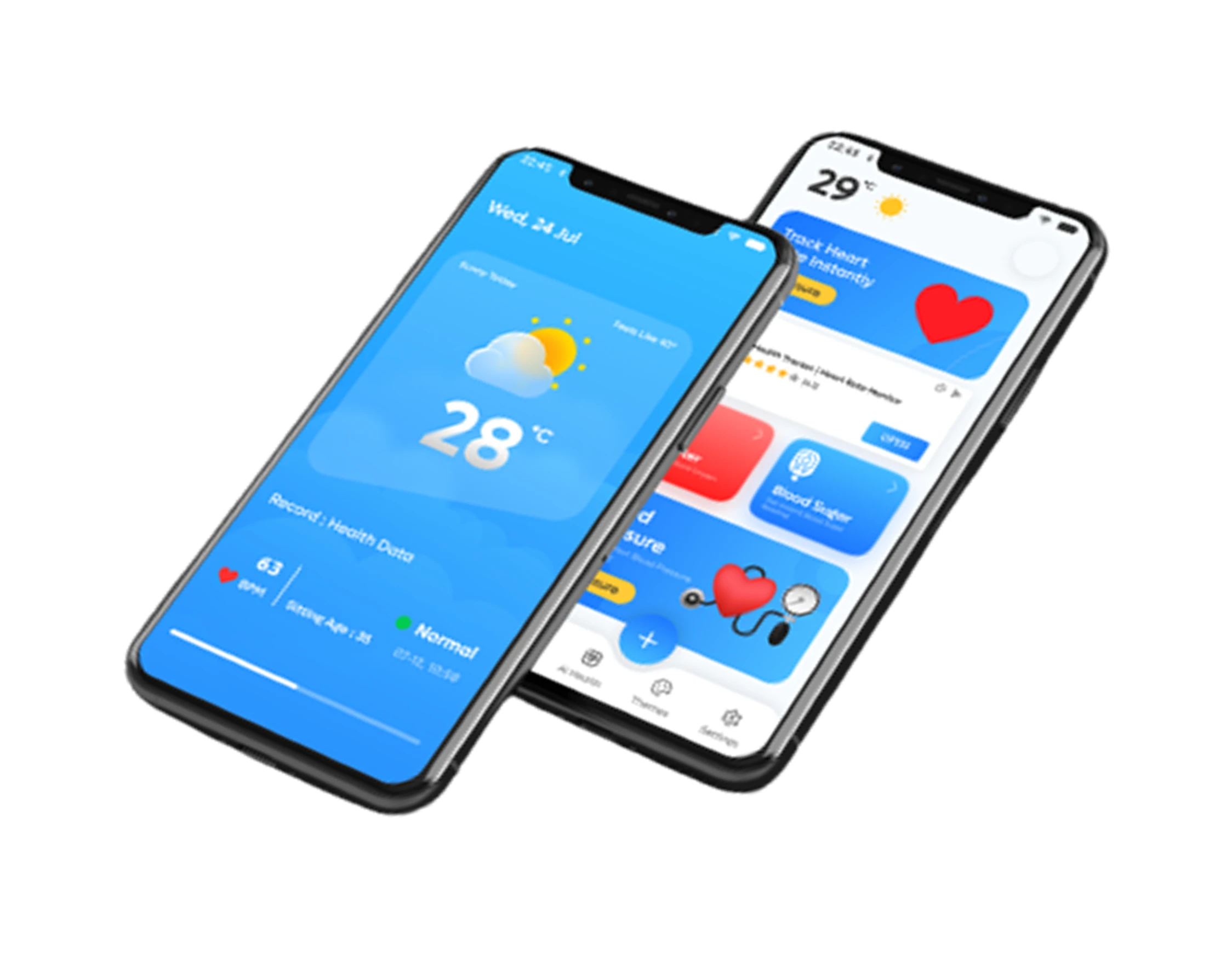 Health Tracker App on smartphones